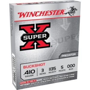 Winchester Super-X Ammunition 410 Bore 3" 000 Buckshot 5 Pellets 500 rounds