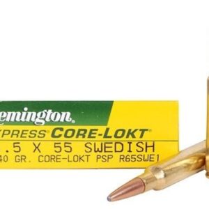 Remington Core-Lokt Ammunition 6.5x55mm Swedish Mauser 140 Grain Core-Lokt Pointed Soft Point 500 rounds