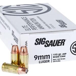Sig Sauer Elite Performance Ammunition 9mm Luger 115 Grain Jacketed Hollow Point 1000 round