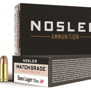 Nosler Match Grade Ammunition 9mm Luger 124 Grain Jacketed Hollow Point 500 round