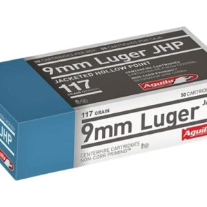 Aguila Ammunition 9mm Luger 117 Grain Jacketed Hollow Point 500 round