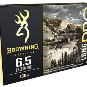Browning Long Range Pro 6.5mm Creedmoor 130 Grain Sierra MatchKing Boat Tail Hollow Point Brass Cased Centerfire Rifle Ammunition 500 ROUNDS