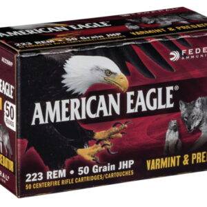 Federal Premium American Eagle .223 Remington 50 grain Jacketed Hollow Point Centerfire Rifle Ammunition 500 ROUNDS