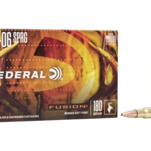 Federal Premium FUSION .30-06 Springfield 180 grain Fusion Soft Point Centerfire Rifle Ammunition F3006FS3 Caliber: .30-06 Springfield, Number of Rounds: 500