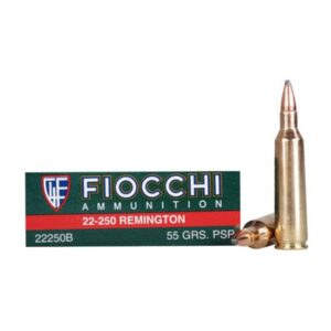 Fiocchi 22-250Rem 55gr PSP /20 22250B Caliber: .22-250 Remington, Number of Rounds: 500