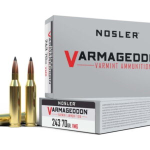 Nosler .243 Winchester Flat Base Tipped 70 grain Brass Cased Rifle Ammunition 500 ROUNDS