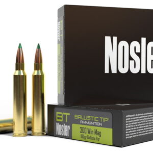 Nosler .300 Winchester Magnum 180 Grain Ballistic Tip Brass Cased Centerfire Rifle Ammunition 500 ROUNDS