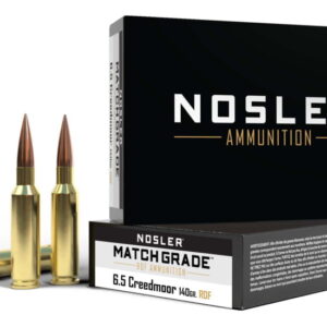 Nosler Match Grade 6.5mm Creedmoor 140 Grain Jacketed Hollow Point Boat Tail Brass Cased Centerfire Rifle Ammunition 500 ROUNDS