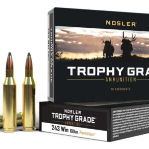 Nosler Trophy Grade 243 Win 100gr Partition Brass Centerfire Shotgun Ammunition 61046 Caliber: .243 Winchester, Number of Rounds: 500