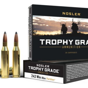 Nosler Trophy Grade .243 Winchester 85 Grain Partition Brass Cased Centerfire Rifle Ammunition 500 ROUNDS