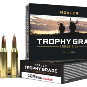 Nosler Trophy Grade .243 Winchester 90 Grain AccuBond Brass Cased Centerfire Rifle Ammunition 500 ROUNDS