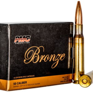 PMC 50A Bronze 50 BMG 660 Gr Full Metal Jacket Boat Tail (FMJBT) 10 Bx/ 20 Cs Caliber: .50 BMG, Number of Rounds: 300