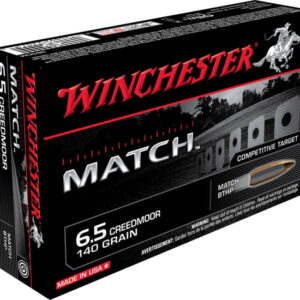 Winchester MATCH 6.5 Creedmoor 140 grain Boat Tail Hollow Point Centerfire Rifle Ammunition 500 ROUNDS