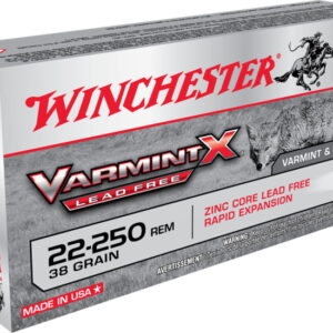 Winchester VARMINT X RIFLE LEAD FREE .22-250 Remington 38 grain Zink Core Hollow Point 500 rounds