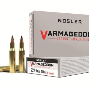 Nosler Varmageddon Ammunition 222 Remington 50 Grain Polymer Tip Flat Base  500 rounds