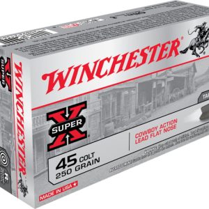 Winchester SUPER -X HANDGUN .45 Colt 250 grain Lead Flat Nose Brass Cased Centerfire Pistol Ammunition  500 ROUNDS