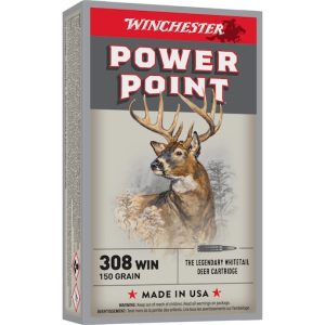 Winchester Power Point 308 Winchester Ammo 150 Grain Jacketed Soft Point Box of 20
