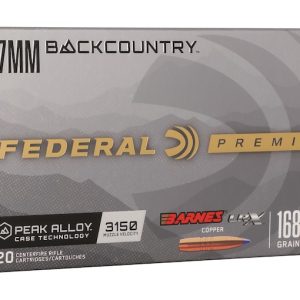 Federal Premium 7mm Backcountry Ammo 168 Grain Barnes Long Range X (LRX) Polymer Tip Lead Free Box of 500