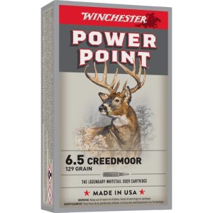 Winchester Power Point 6.5 Creedmoor Ammo 129 Grain Jacketed Soft Point Box of 500