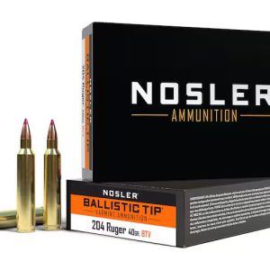 Nosler BT Varmint 204 Ruger Ammo 32 Grain Nosler Ballistic Tip Polymer Tip Lead Free Box of 500
