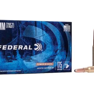 Federal Power-Shok 7x57mm Mauser (7mm Mauser) Ammo 175 Grain Jacketed Soft Point Box of 500